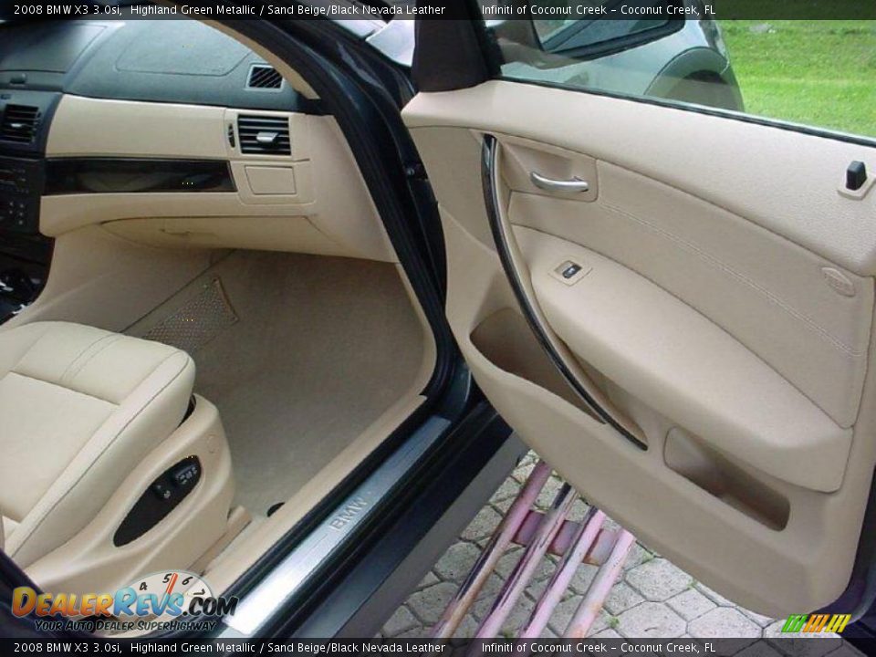 2008 BMW X3 3.0si Highland Green Metallic / Sand Beige/Black Nevada Leather Photo #15