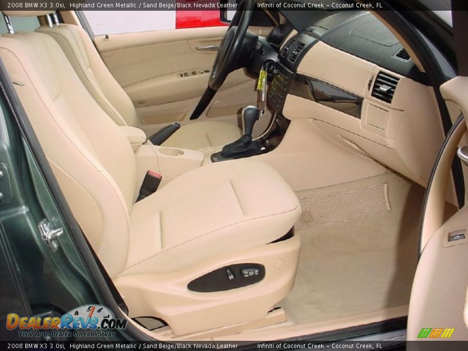 2008 BMW X3 3.0si Highland Green Metallic / Sand Beige/Black Nevada Leather Photo #16