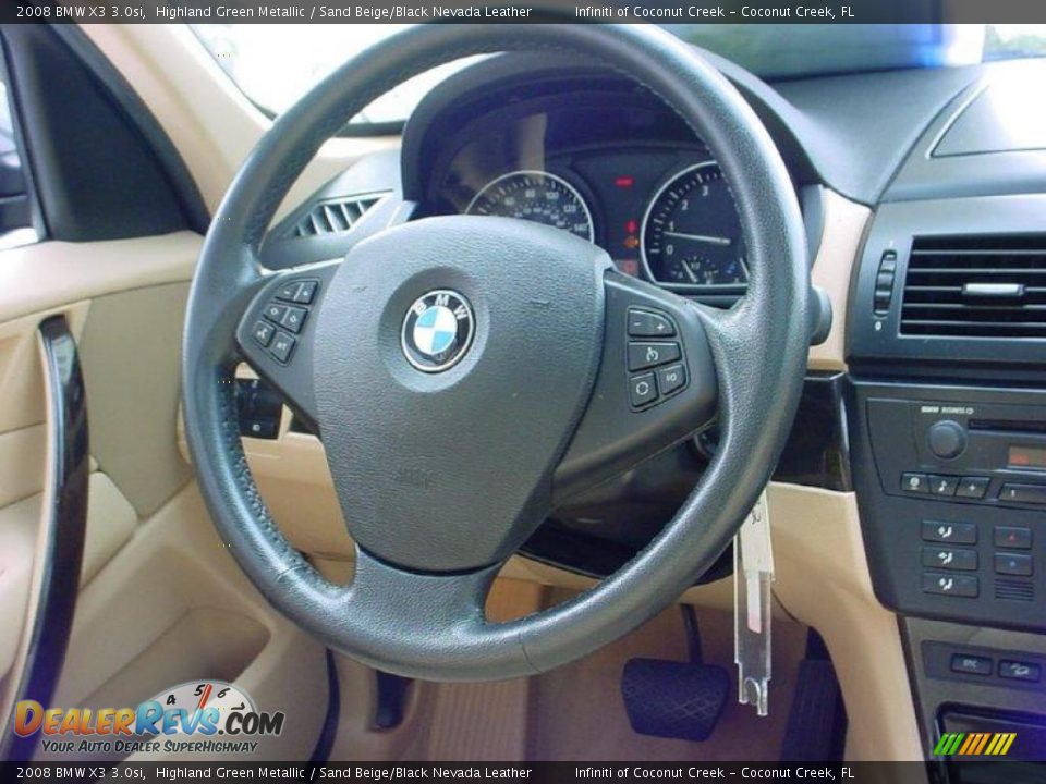 2008 BMW X3 3.0si Highland Green Metallic / Sand Beige/Black Nevada Leather Photo #20