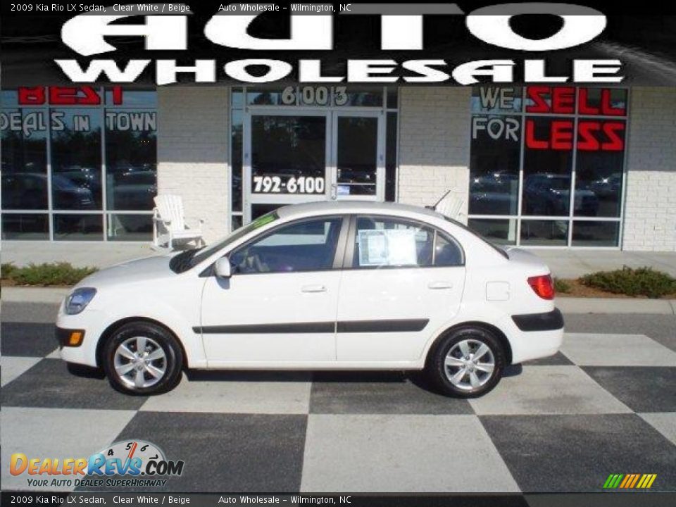 2009 Kia Rio LX Sedan Clear White / Beige Photo #1