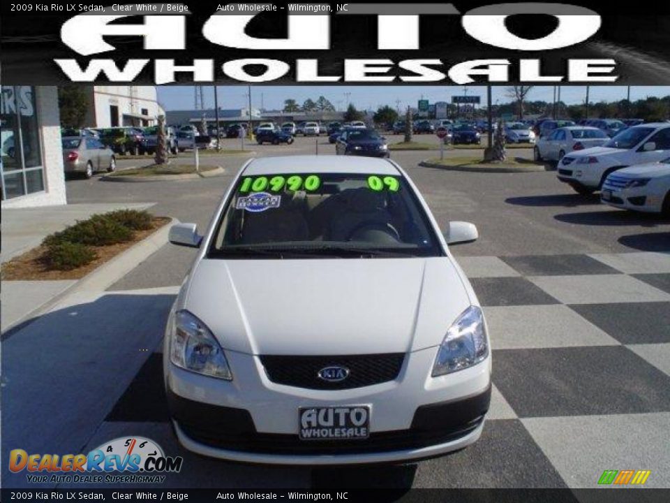 2009 Kia Rio LX Sedan Clear White / Beige Photo #2
