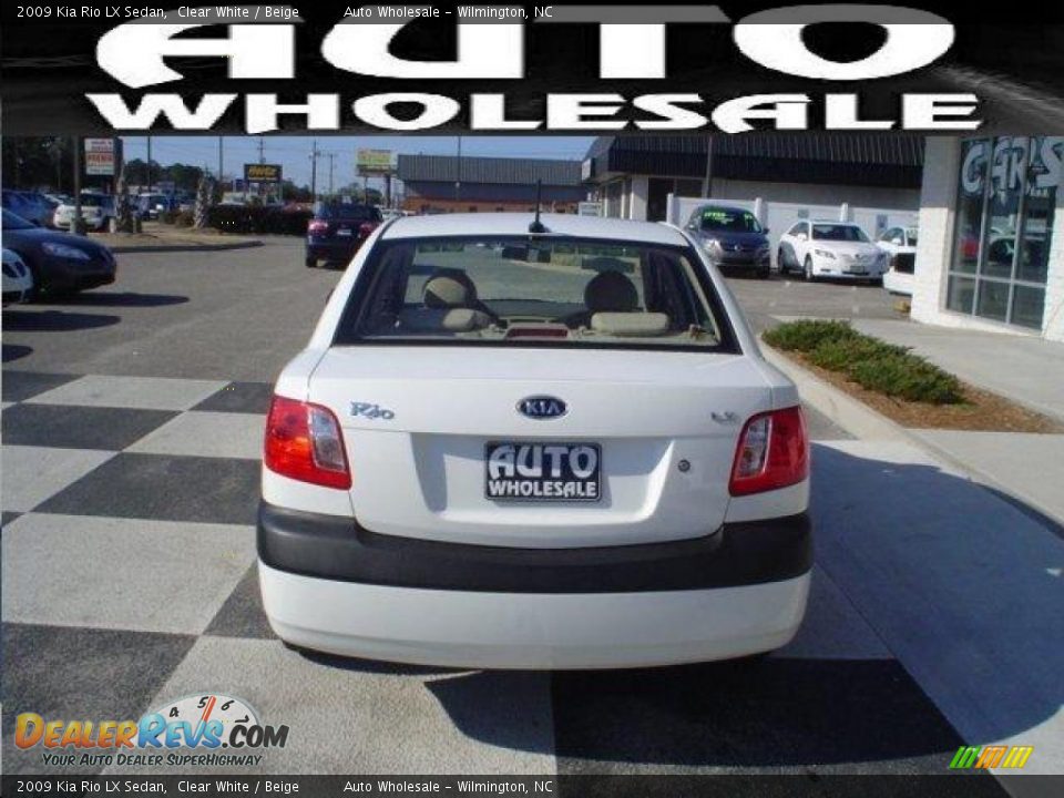 2009 Kia Rio LX Sedan Clear White / Beige Photo #3