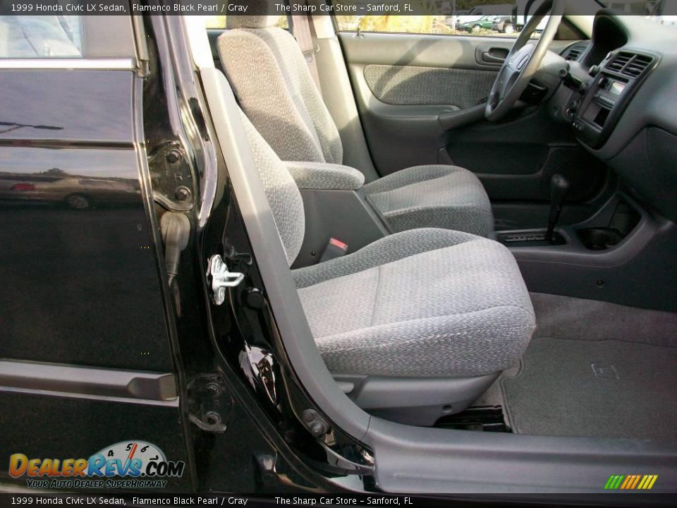 1999 Honda Civic LX Sedan Flamenco Black Pearl / Gray Photo #7