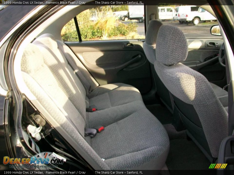 1999 Honda Civic LX Sedan Flamenco Black Pearl / Gray Photo #8