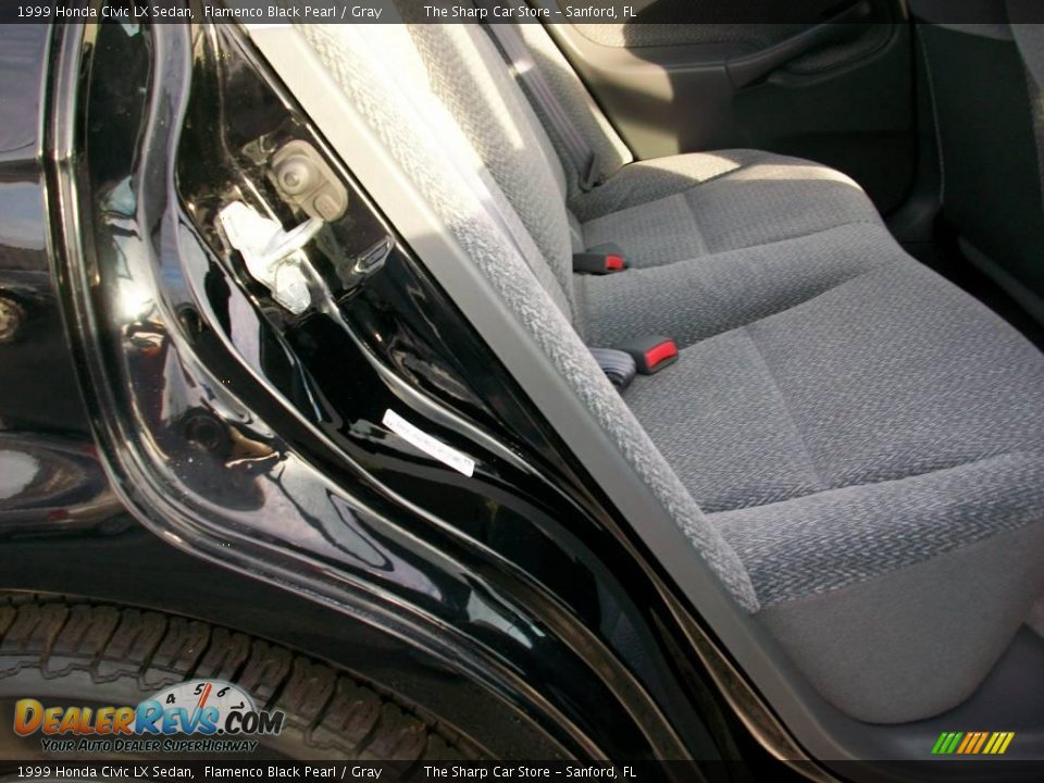 1999 Honda Civic LX Sedan Flamenco Black Pearl / Gray Photo #9
