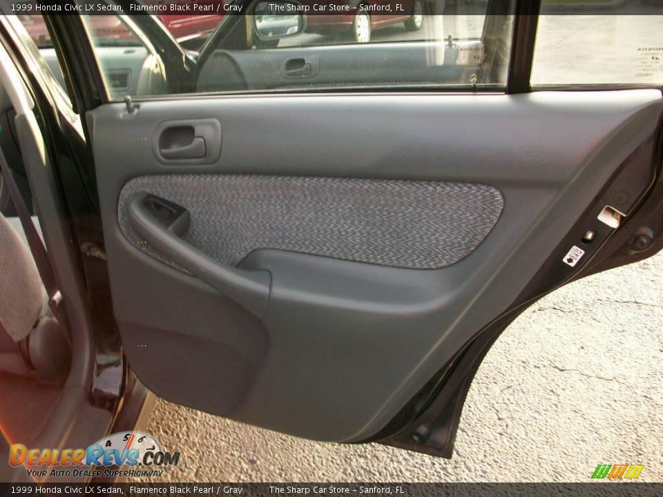 1999 Honda Civic LX Sedan Flamenco Black Pearl / Gray Photo #10