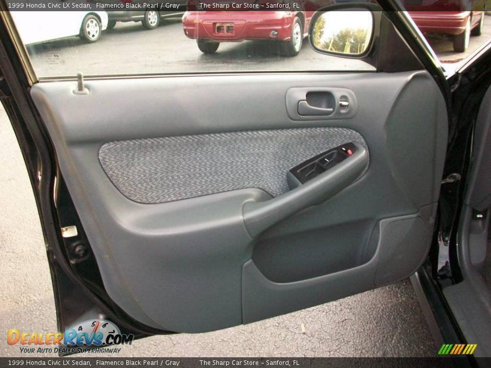 1999 Honda Civic LX Sedan Flamenco Black Pearl / Gray Photo #12