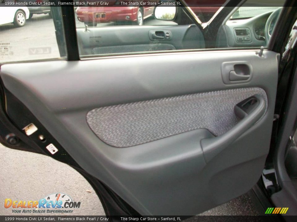 1999 Honda Civic LX Sedan Flamenco Black Pearl / Gray Photo #13