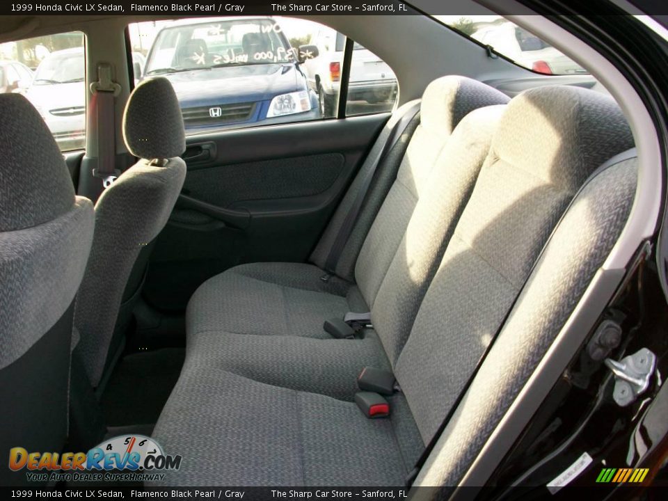 1999 Honda Civic LX Sedan Flamenco Black Pearl / Gray Photo #14