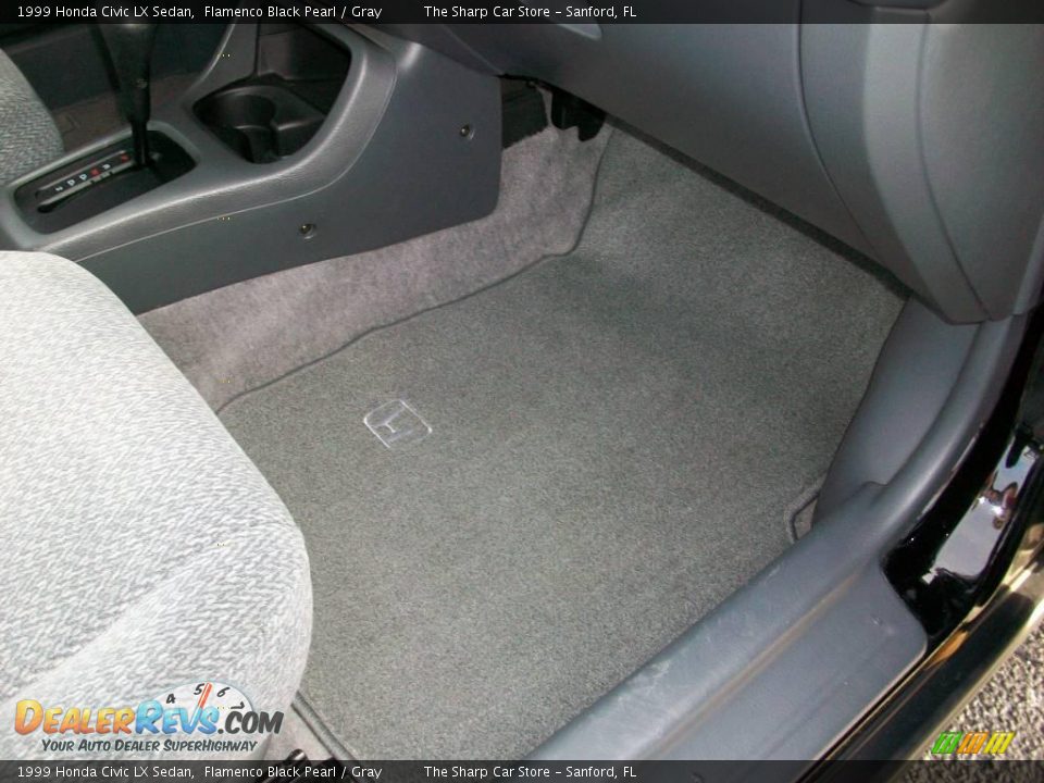 1999 Honda Civic LX Sedan Flamenco Black Pearl / Gray Photo #17