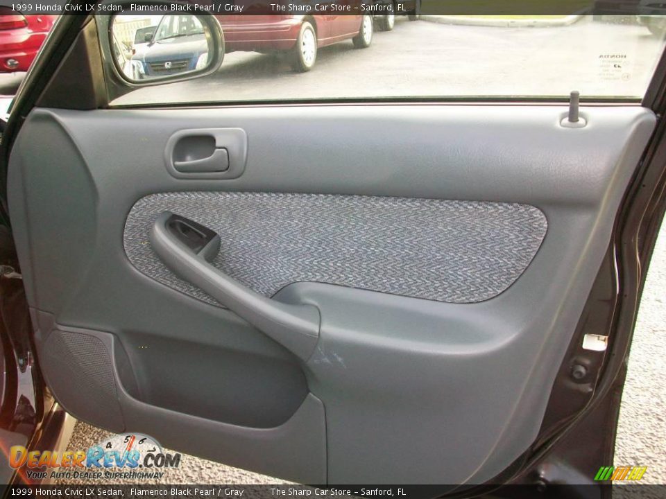 1999 Honda Civic LX Sedan Flamenco Black Pearl / Gray Photo #19