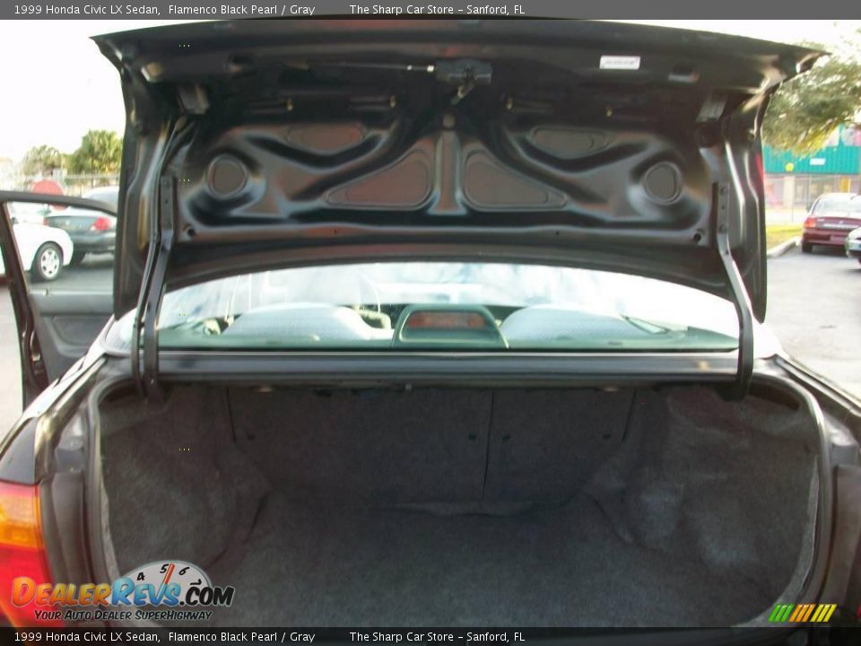 1999 Honda Civic LX Sedan Flamenco Black Pearl / Gray Photo #22