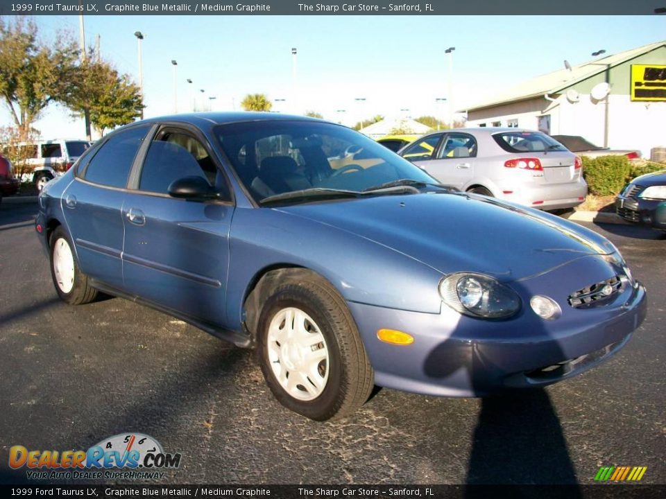 1999 Ford Taurus LX Graphite Blue Metallic / Medium Graphite Photo #3