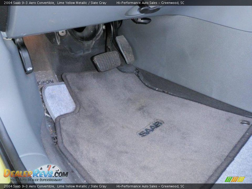 2004 Saab 9-3 Aero Convertible Lime Yellow Metallic / Slate Gray Photo #34