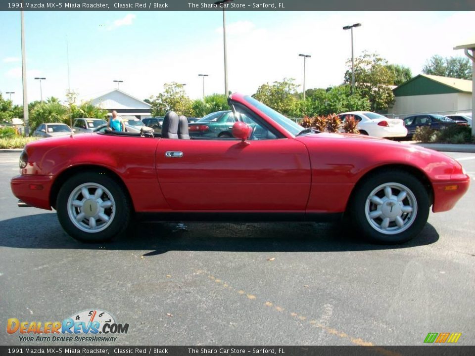 1991 Mazda MX-5 Miata Roadster Classic Red / Black Photo #3