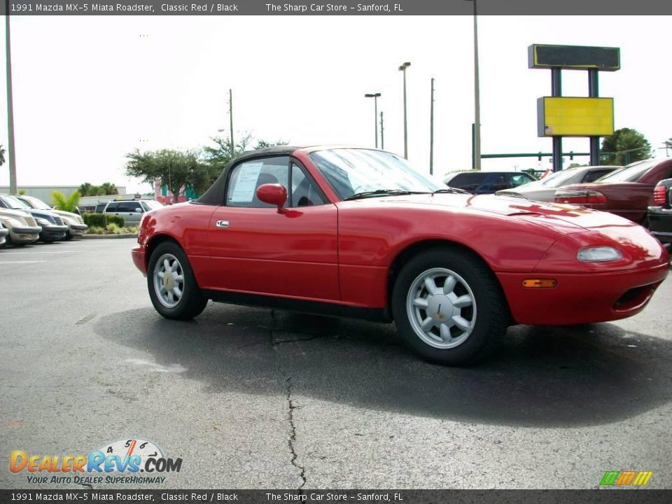 1991 Mazda MX-5 Miata Roadster Classic Red / Black Photo #5