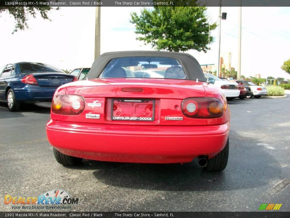 1991 Mazda MX-5 Miata Roadster Classic Red / Black Photo #7
