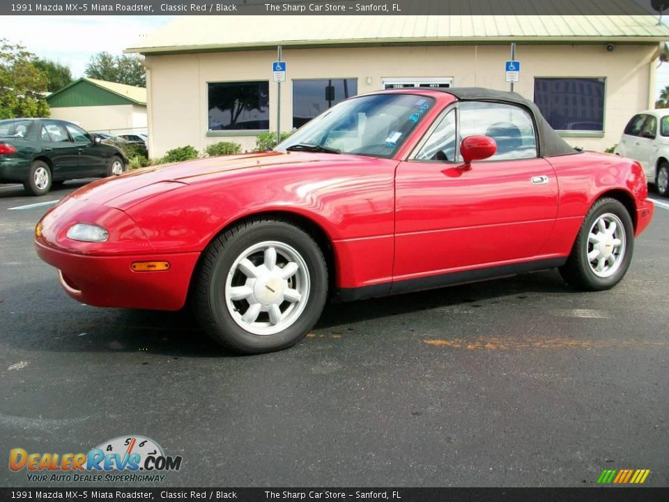 1991 Mazda MX-5 Miata Roadster Classic Red / Black Photo #12