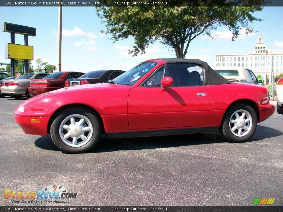 1991 Mazda MX-5 Miata Roadster Classic Red / Black Photo #16