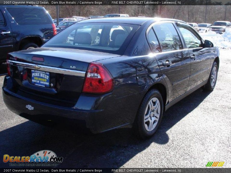 2007 Chevrolet Malibu LS Sedan Dark Blue Metallic / Cashmere Beige Photo #4