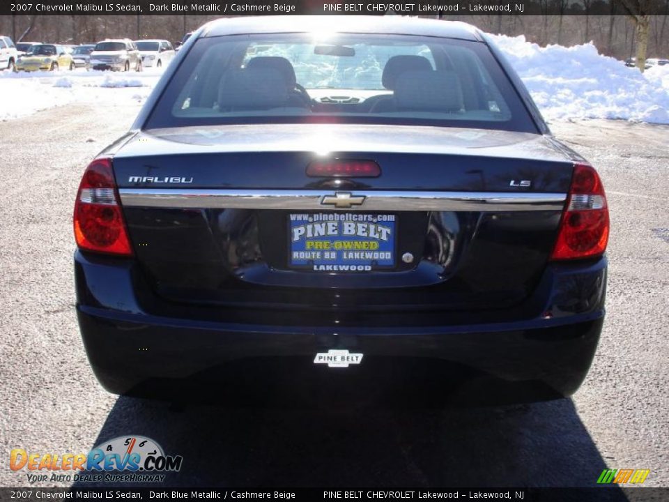 2007 Chevrolet Malibu LS Sedan Dark Blue Metallic / Cashmere Beige Photo #5