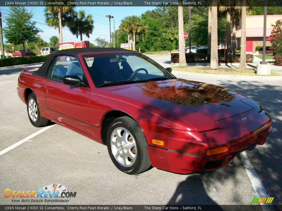 1994 Nissan 240SX SE Convertible Cherry Red Pearl Metallic / Gray/Black Photo #3