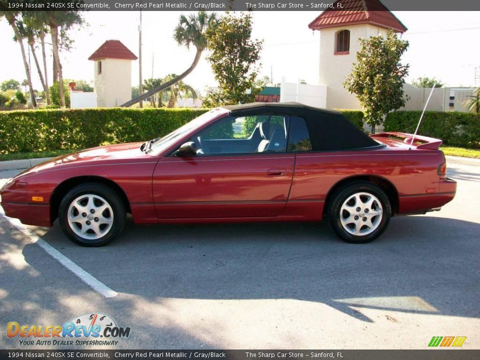 1994 Nissan 240SX SE Convertible Cherry Red Pearl Metallic / Gray/Black Photo #8