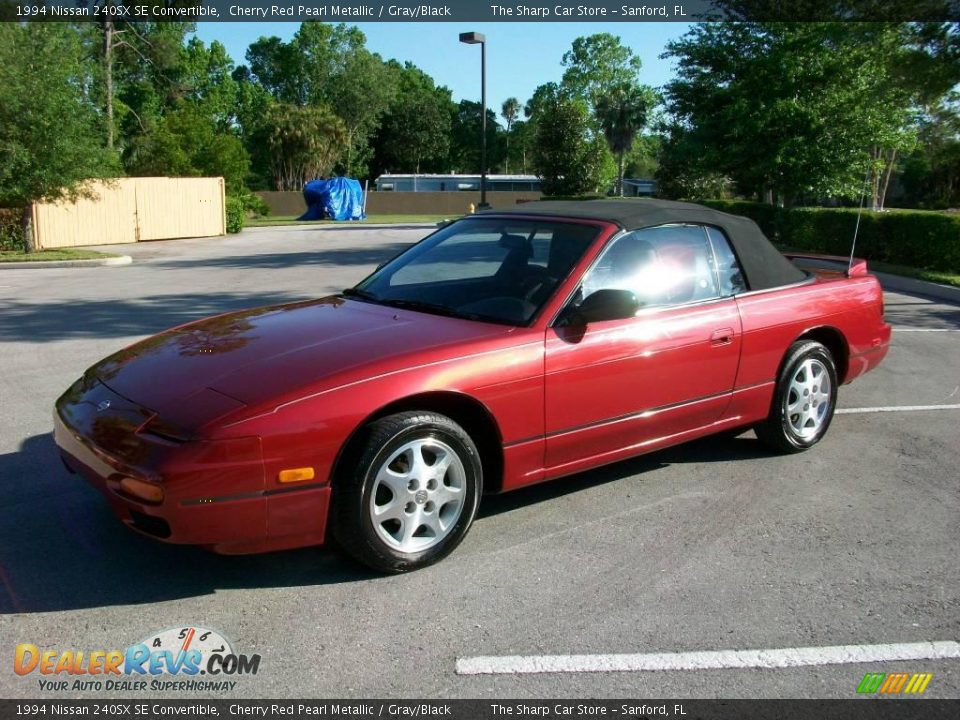 1994 Nissan 240SX SE Convertible Cherry Red Pearl Metallic / Gray/Black Photo #28