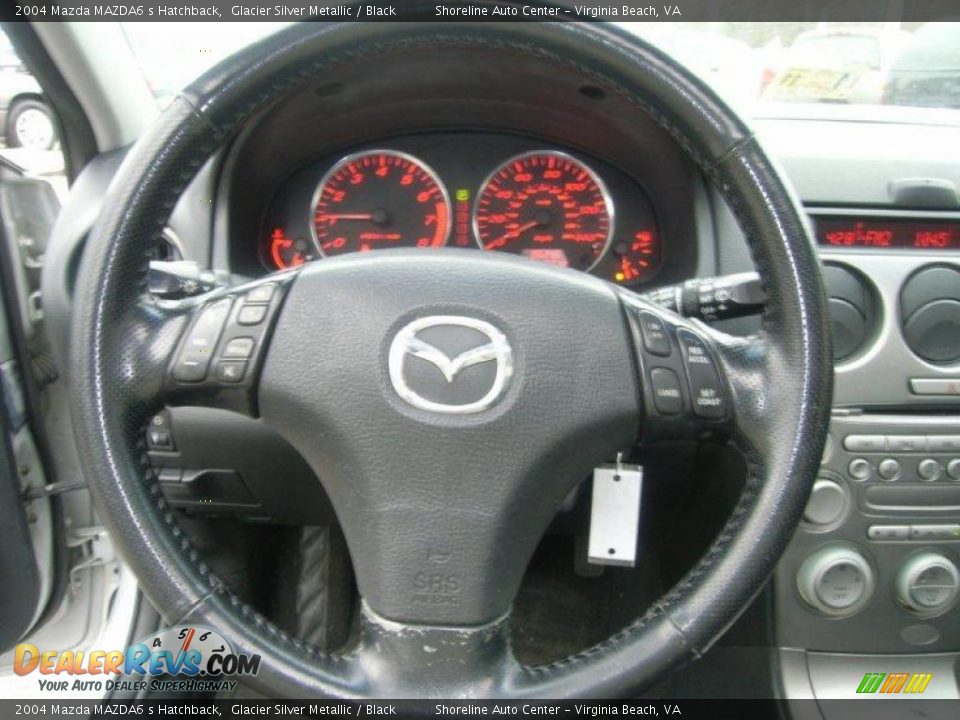2004 Mazda MAZDA6 s Hatchback Glacier Silver Metallic / Black Photo #16
