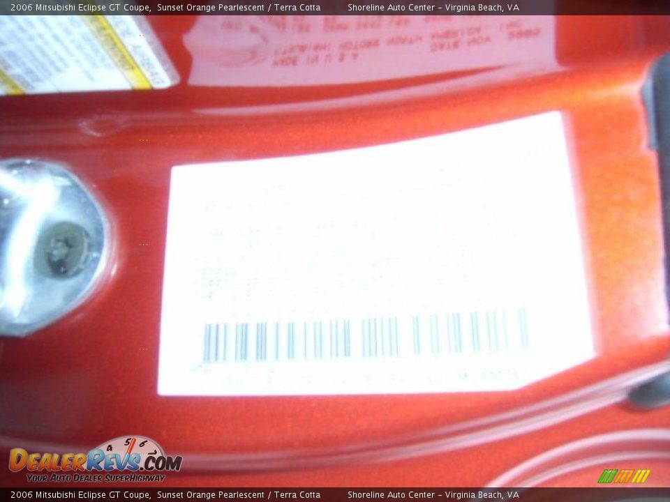 2006 Mitsubishi Eclipse GT Coupe Sunset Orange Pearlescent / Terra Cotta Photo #20