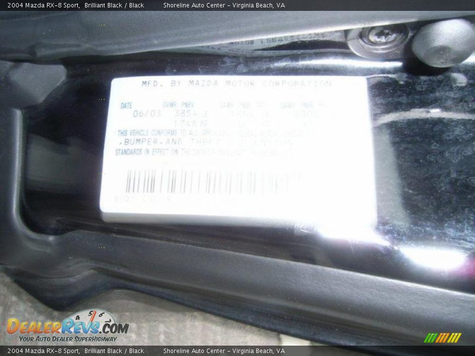 2004 Mazda RX-8 Sport Brilliant Black / Black Photo #25
