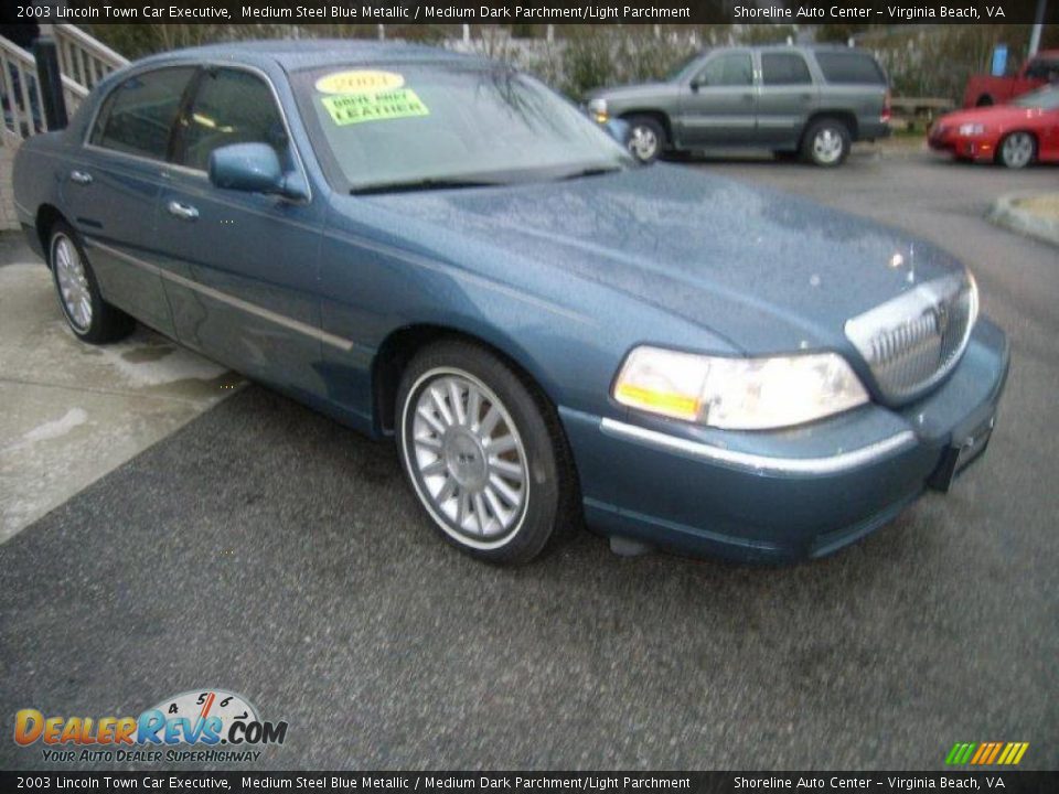 2003 Lincoln Town Car Executive Medium Steel Blue Metallic / Medium Dark Parchment/Light Parchment Photo #8