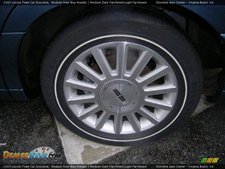 2003 Lincoln Town Car Executive Medium Steel Blue Metallic / Medium Dark Parchment/Light Parchment Photo #24