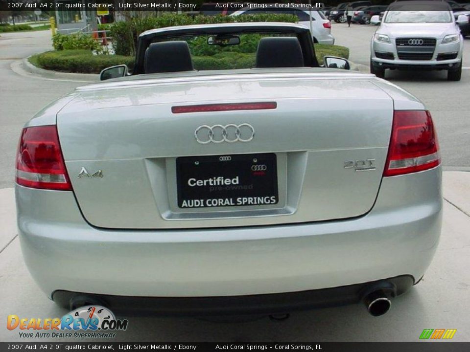 2007 Audi A4 2.0T quattro Cabriolet Light Silver Metallic / Ebony Photo #4