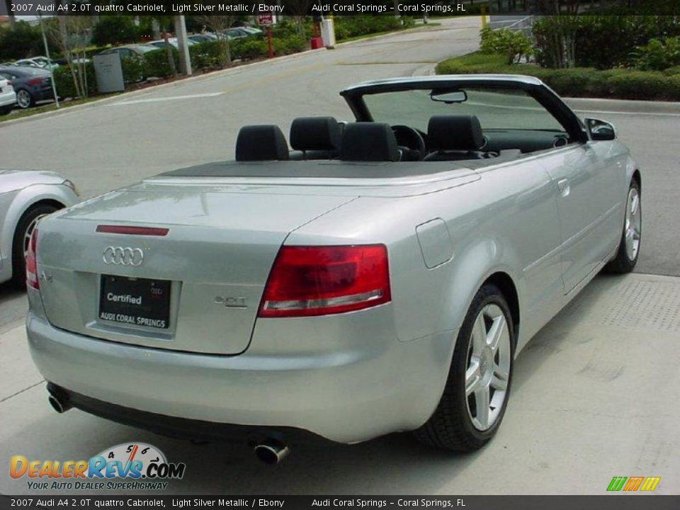 2007 Audi A4 2.0T quattro Cabriolet Light Silver Metallic / Ebony Photo #5