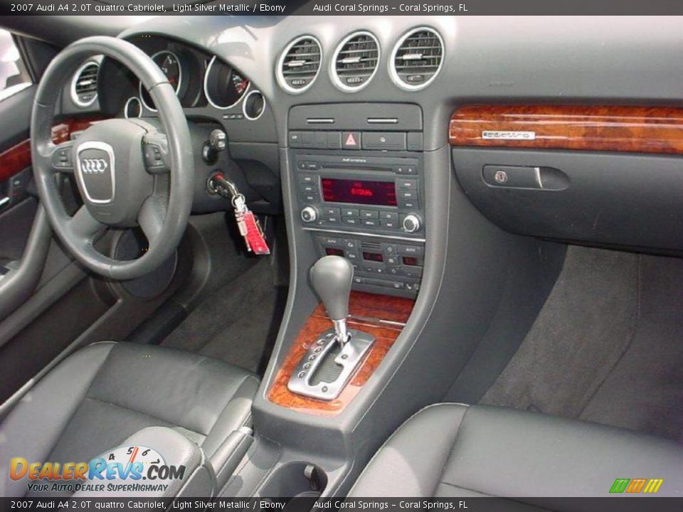 2007 Audi A4 2.0T quattro Cabriolet Light Silver Metallic / Ebony Photo #13