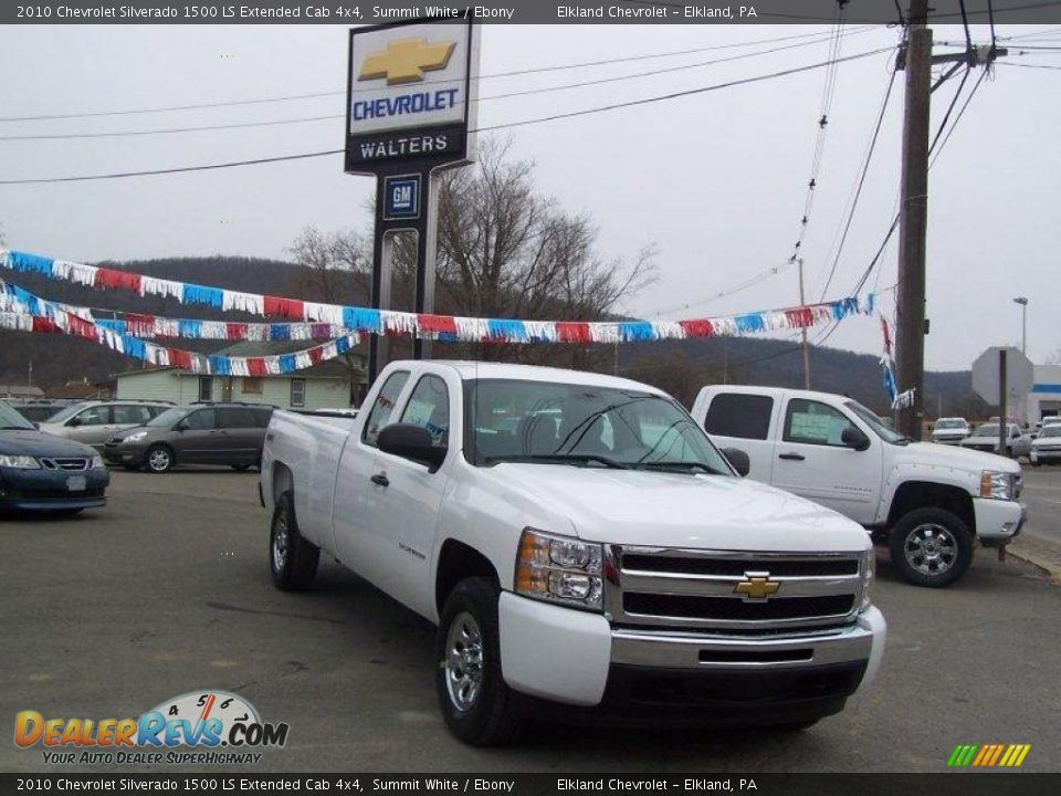 2010 Chevrolet Silverado 1500 LS Extended Cab 4x4 Summit White / Ebony Photo #3
