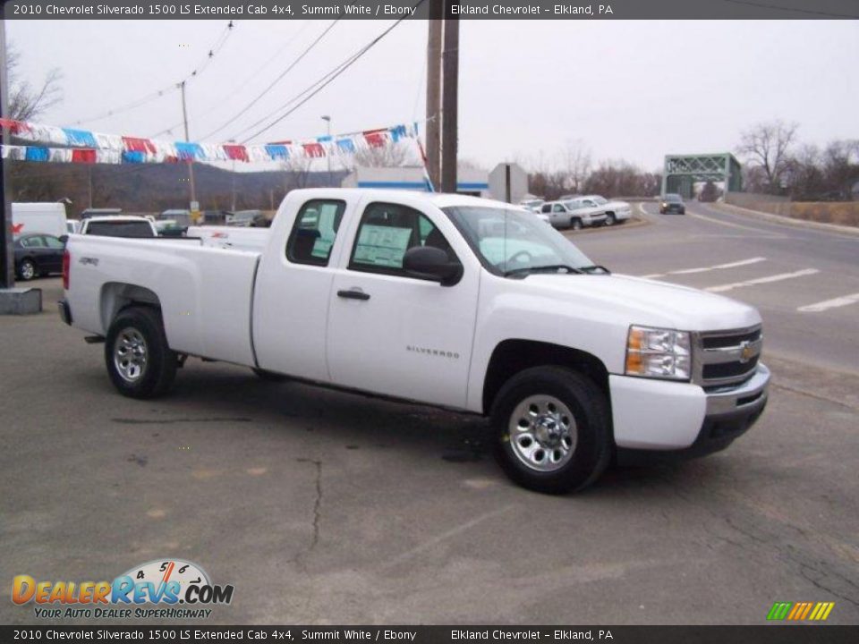 2010 Chevrolet Silverado 1500 LS Extended Cab 4x4 Summit White / Ebony Photo #4