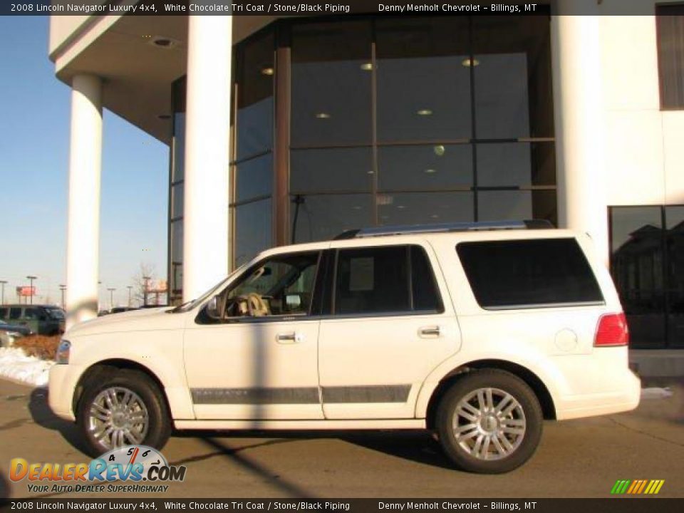 2008 Lincoln Navigator Luxury 4x4 White Chocolate Tri Coat / Stone/Black Piping Photo #1
