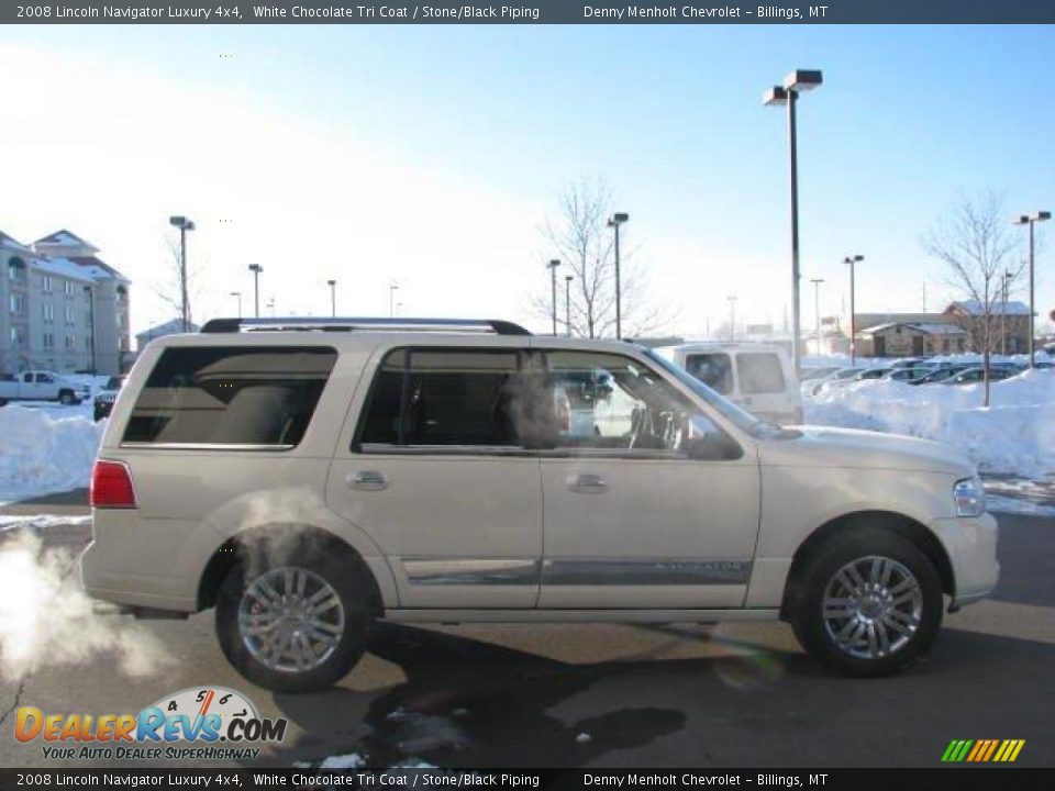2008 Lincoln Navigator Luxury 4x4 White Chocolate Tri Coat / Stone/Black Piping Photo #4