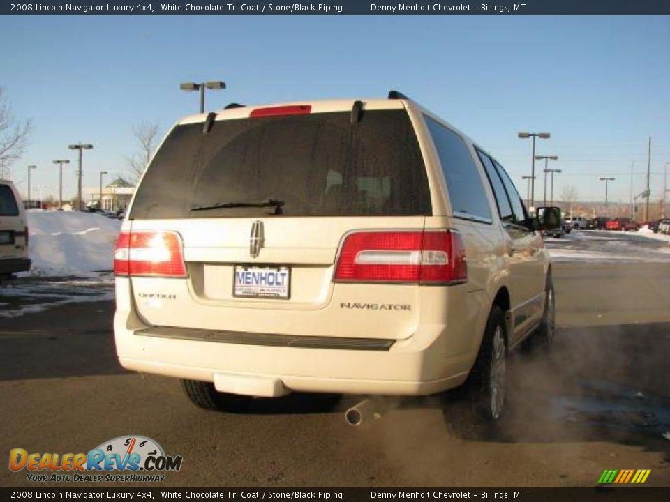 2008 Lincoln Navigator Luxury 4x4 White Chocolate Tri Coat / Stone/Black Piping Photo #5