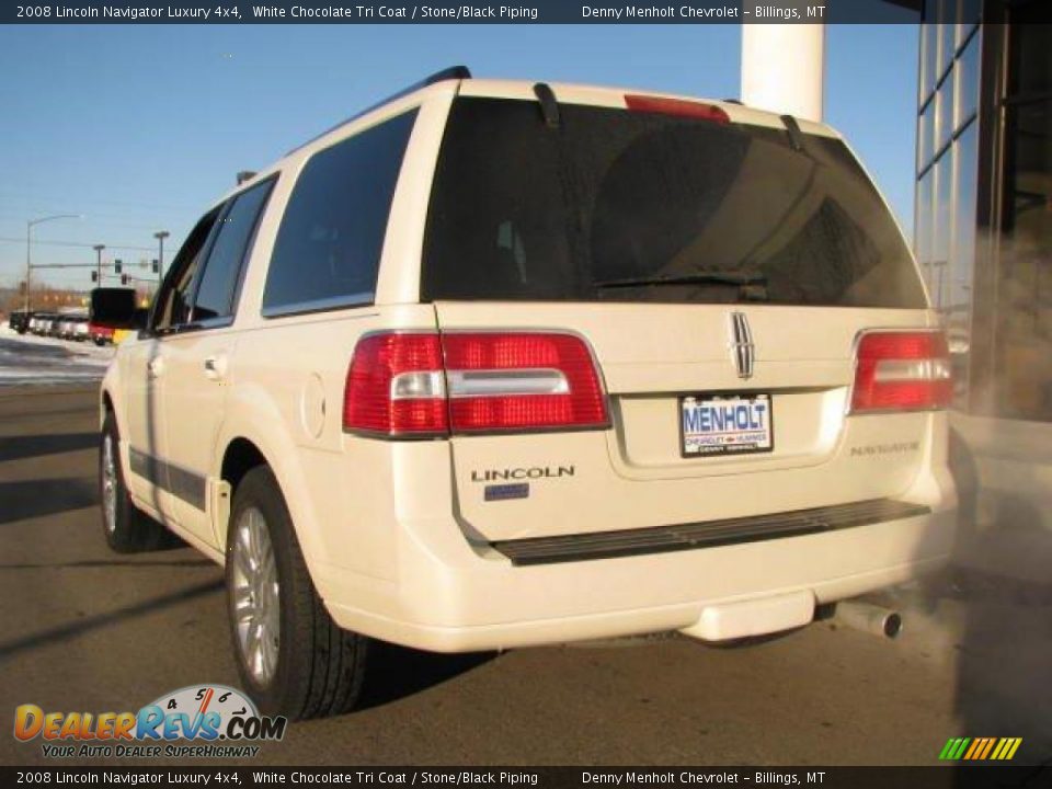 2008 Lincoln Navigator Luxury 4x4 White Chocolate Tri Coat / Stone/Black Piping Photo #6