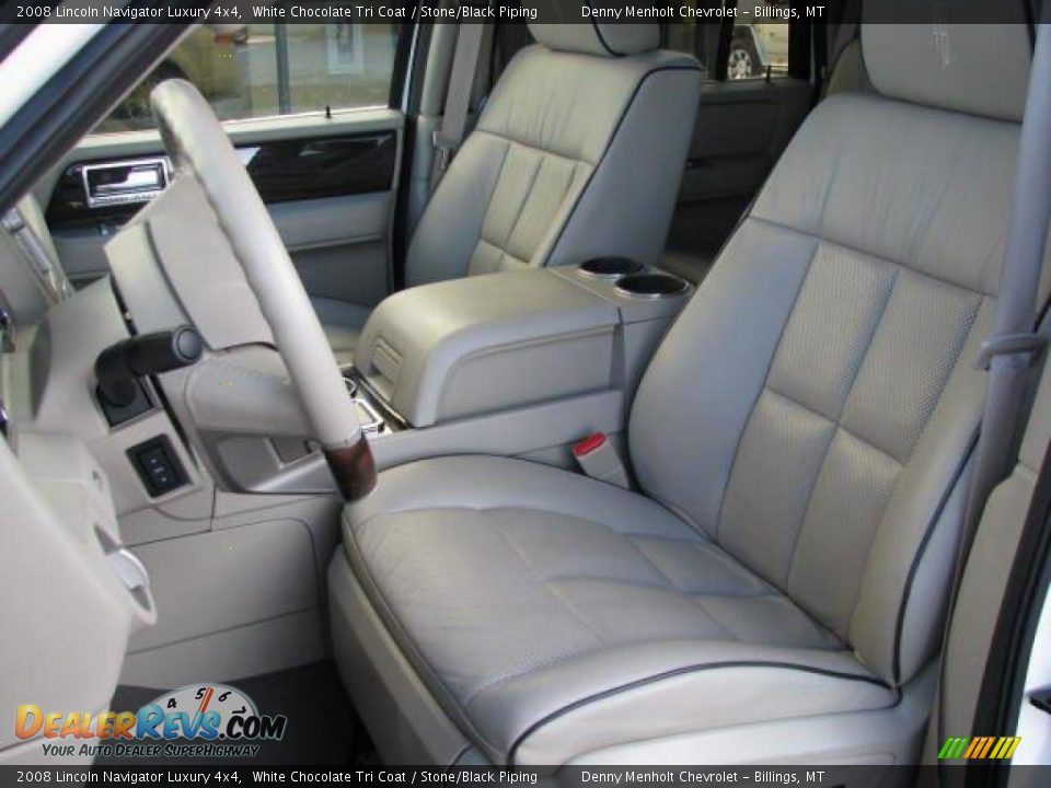 2008 Lincoln Navigator Luxury 4x4 White Chocolate Tri Coat / Stone/Black Piping Photo #10