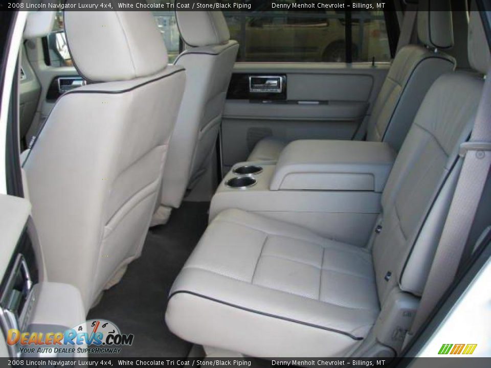 2008 Lincoln Navigator Luxury 4x4 White Chocolate Tri Coat / Stone/Black Piping Photo #11