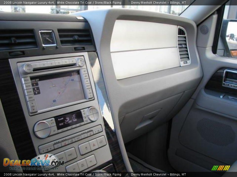 2008 Lincoln Navigator Luxury 4x4 White Chocolate Tri Coat / Stone/Black Piping Photo #13