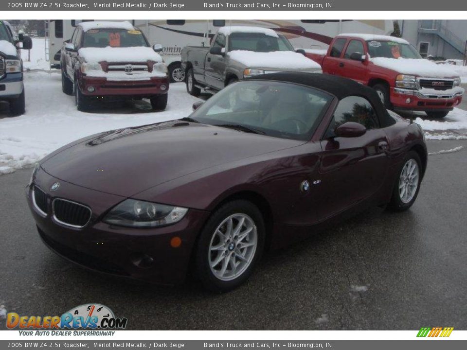 2005 BMW Z4 2.5i Roadster Merlot Red Metallic / Dark Beige Photo #1