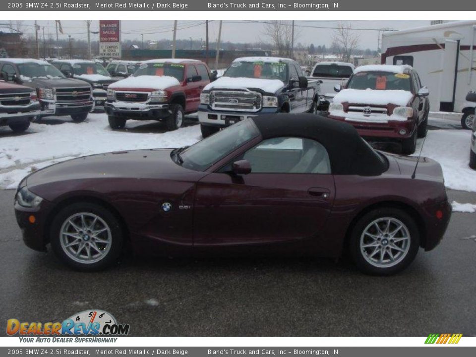 2005 BMW Z4 2.5i Roadster Merlot Red Metallic / Dark Beige Photo #2