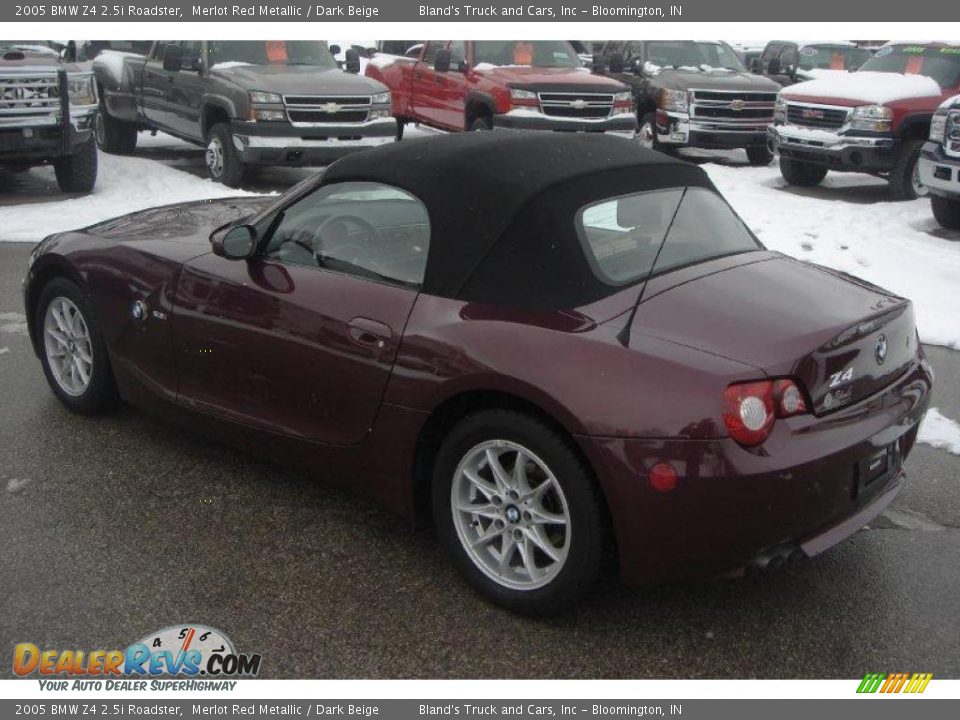 2005 BMW Z4 2.5i Roadster Merlot Red Metallic / Dark Beige Photo #3