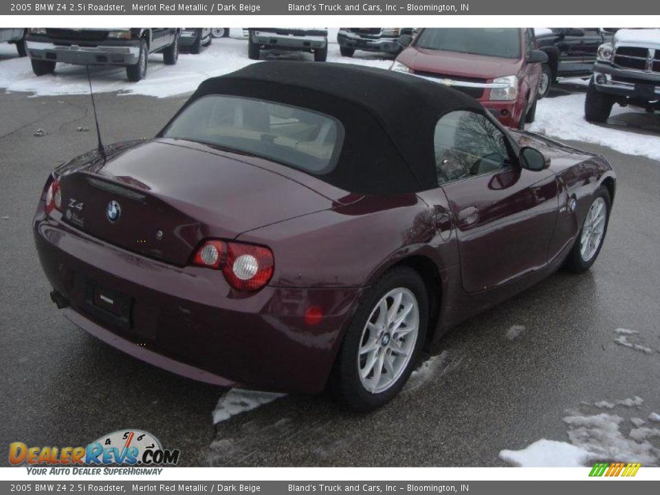 2005 BMW Z4 2.5i Roadster Merlot Red Metallic / Dark Beige Photo #4