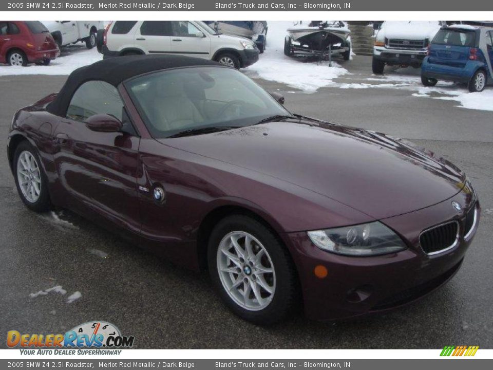 2005 BMW Z4 2.5i Roadster Merlot Red Metallic / Dark Beige Photo #6